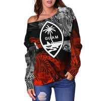 Guam Polynesian Women's Off Shoulder Sweater - Vintage Polynesian - Polynesian Pride