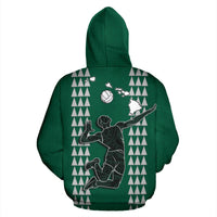 Polynesian Hawaii Zip up Hoodie Volleyball Hawaiian Pattern Green - Polynesian Pride