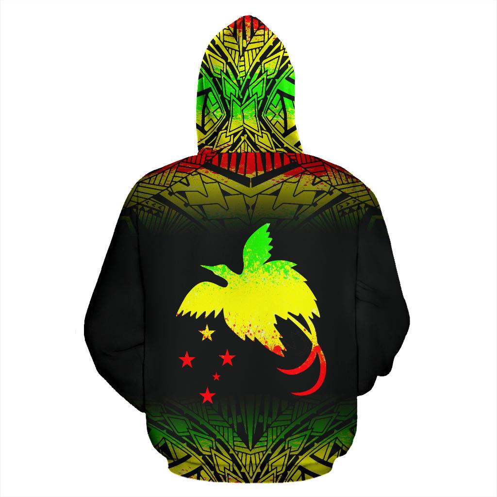 Papua New Guinea Polynesian All Over Zip up Hoodie Reggae Fog - Polynesian Pride