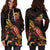 Tuvalu Polynesian Hoodie Dress - Turtle With Blooming Hibiscus Gold - Polynesian Pride