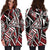 Cook Islands Women's Hoodie Dress - Tribal Flower Special Pattern Red Color Red - Polynesian Pride