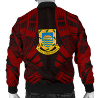 Tuvalu Men Bomber Jackets - Polynesian Tattoo Red - Polynesian Pride