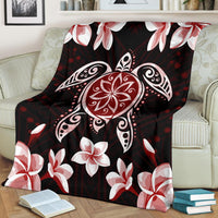 Hawaiian Reddie Turtle Plumeria Blanket - Polynesian Pride