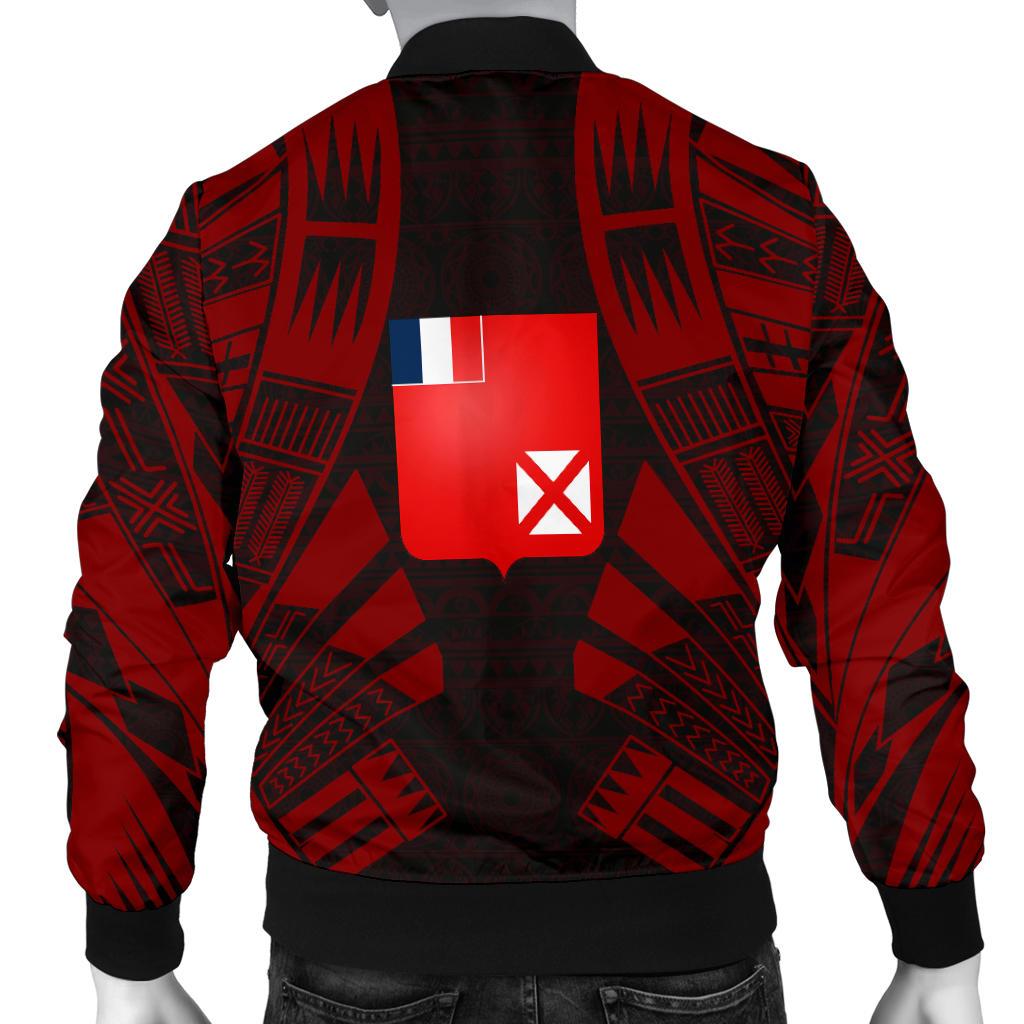 Wallis And Futuna Men Bomber Jackets - Polynesian Tattoo Red - Polynesian Pride