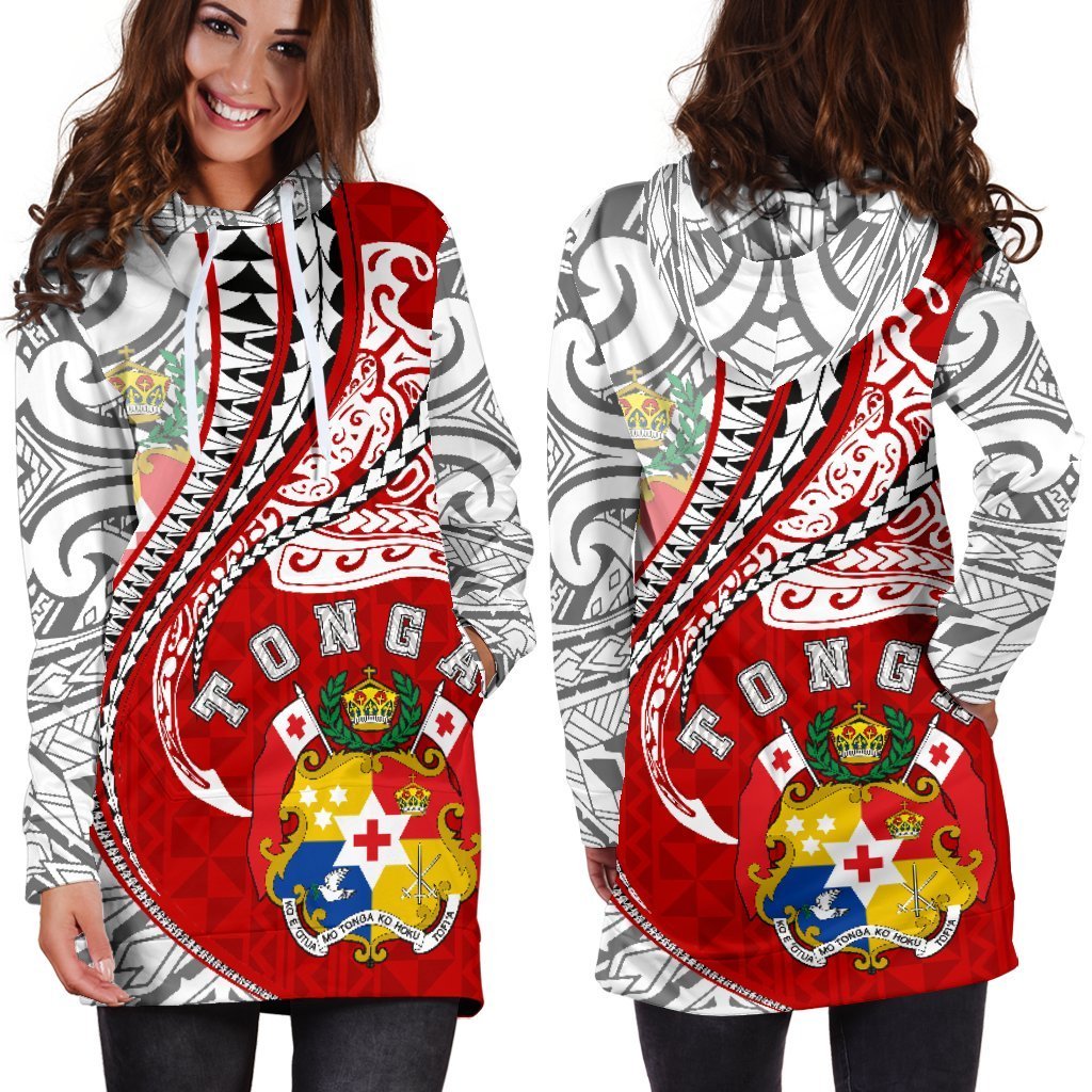 Tonga Women's Hoodie Dress Kanaloa Tatau Gen TO - Polynesian Pride