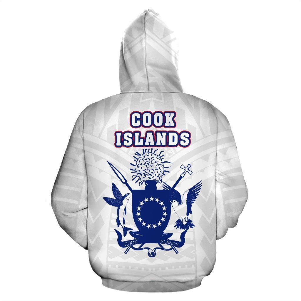 Cook Islands Flag Coat of Arms Polynesian Zip up Hoodie 02 - Polynesian Pride