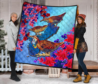 Guam Premium Quilt - KoKo Bird With Map - Polynesian Pride