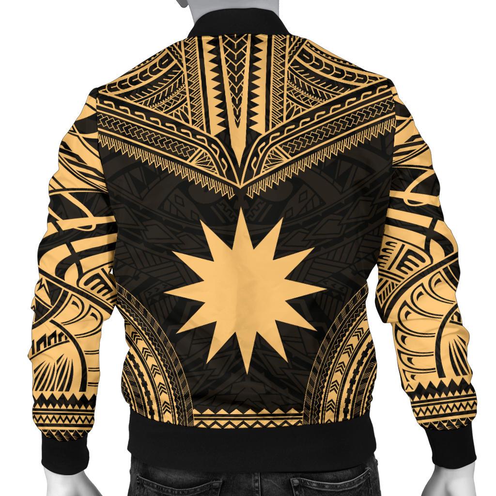 Nauru Polynesian Chief Men's Bomber Jacket - Gold Version - Polynesian Pride