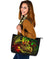 Pohnpei Leather Tote Bag - Reggae Shark Polynesian Tattoo - Polynesian Pride