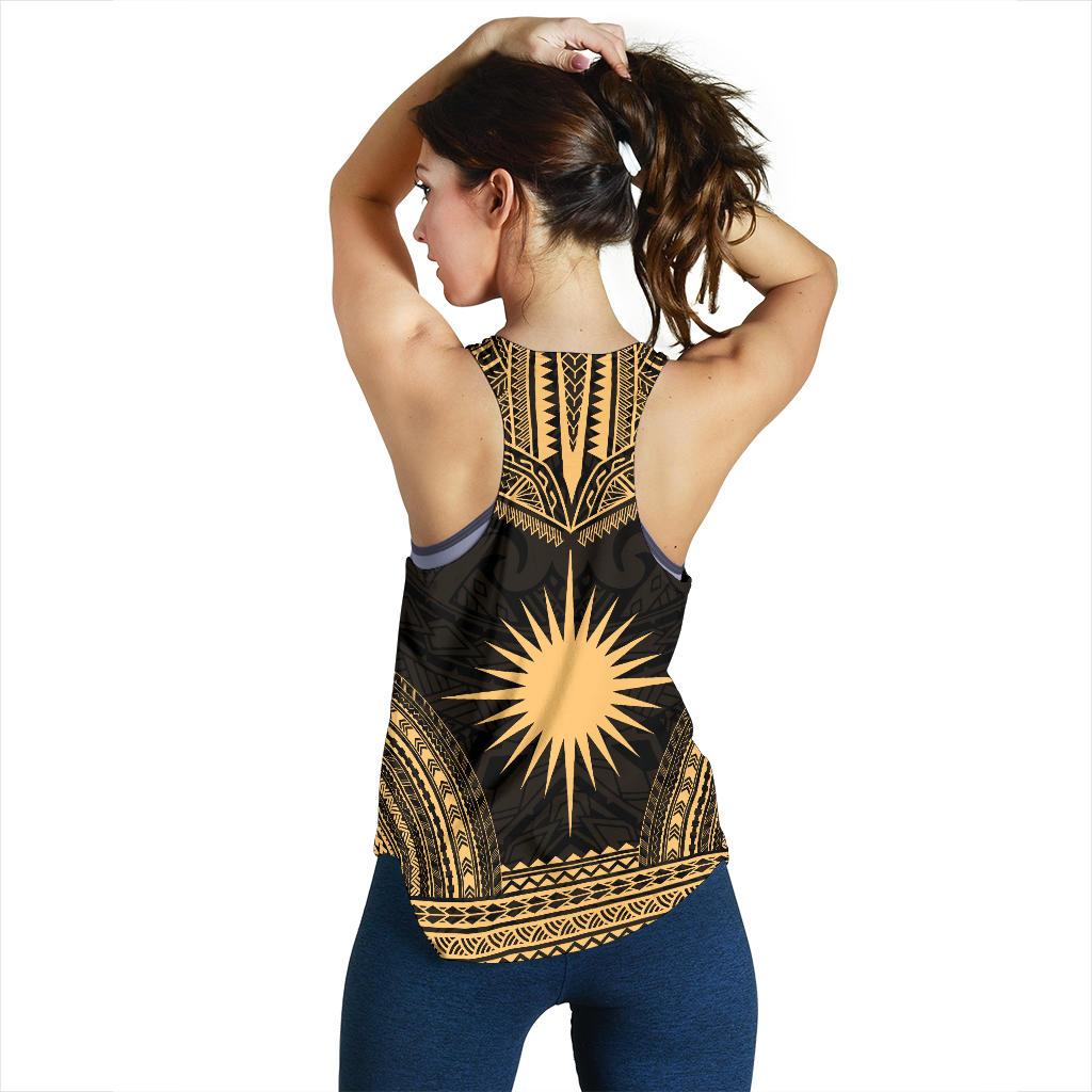 Marshall Islands Women's Racerback Tank - Polynesian Chief Gold Version - Polynesian Pride
