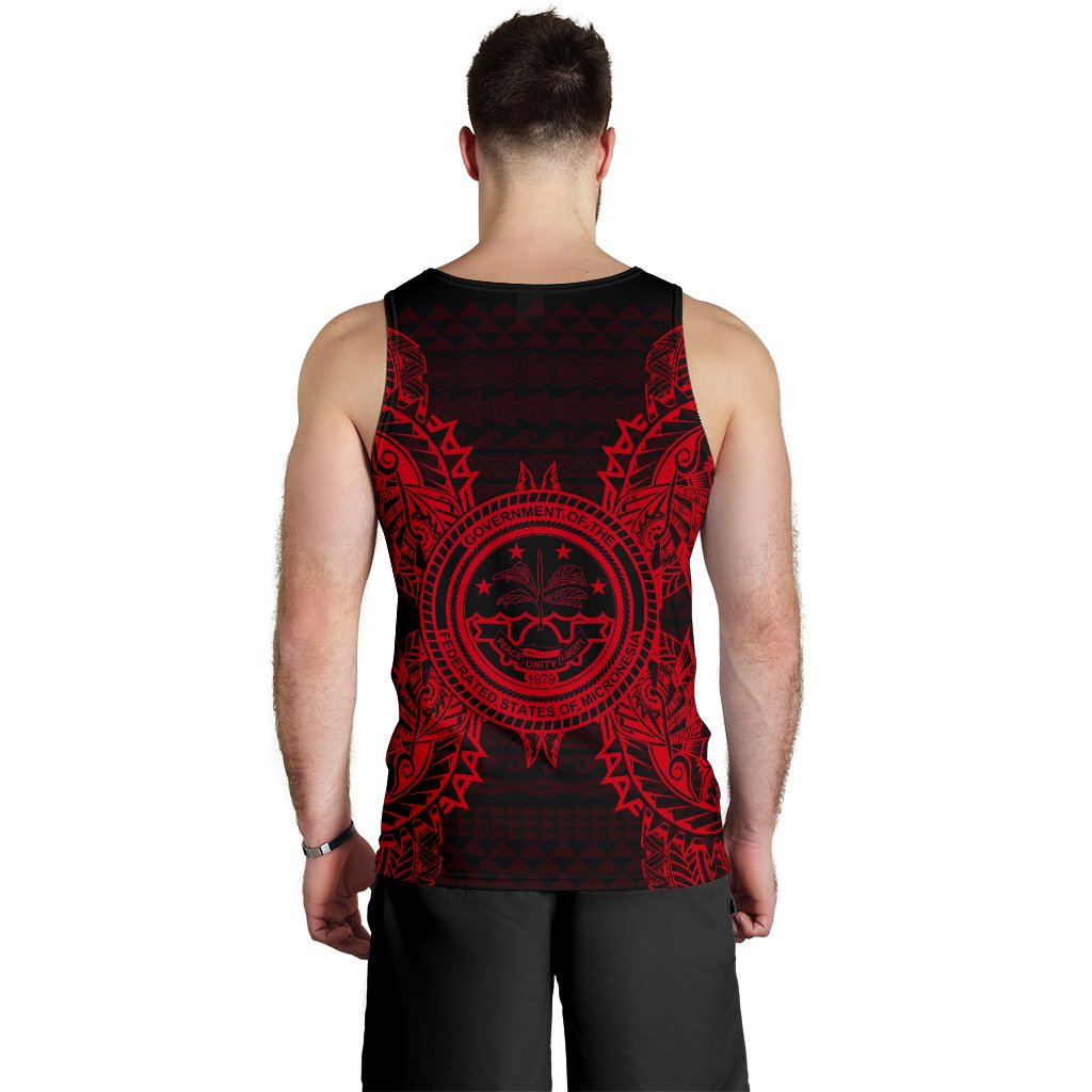 Federated States of Micronesian Men Tank Top Map Red - Polynesian Pride