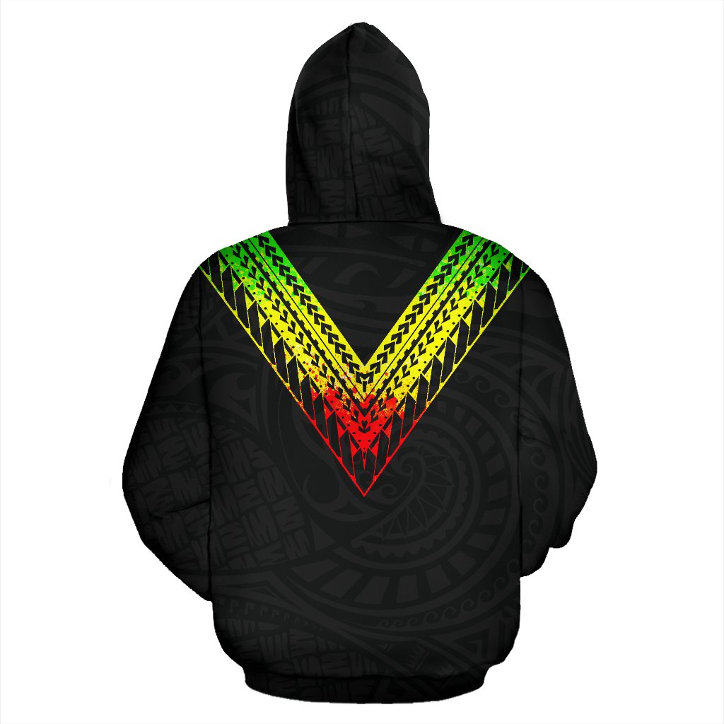 Saipan All Over Zip up Hoodie Reggae Color Sailor Style - Polynesian Pride