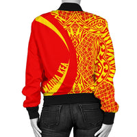 Hawaiian Mauna Kea Polynesian Women's Bomber Jacket - Circle Style - Polynesian Pride