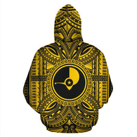 Yap ll Over Hoodie Yap Coat of rms Polynesian Gold Black - Polynesian Pride