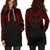 Kosrae Women Hoodie Dress - Kosrae Coat Of Arms Polynesian Red Black - Polynesian Pride