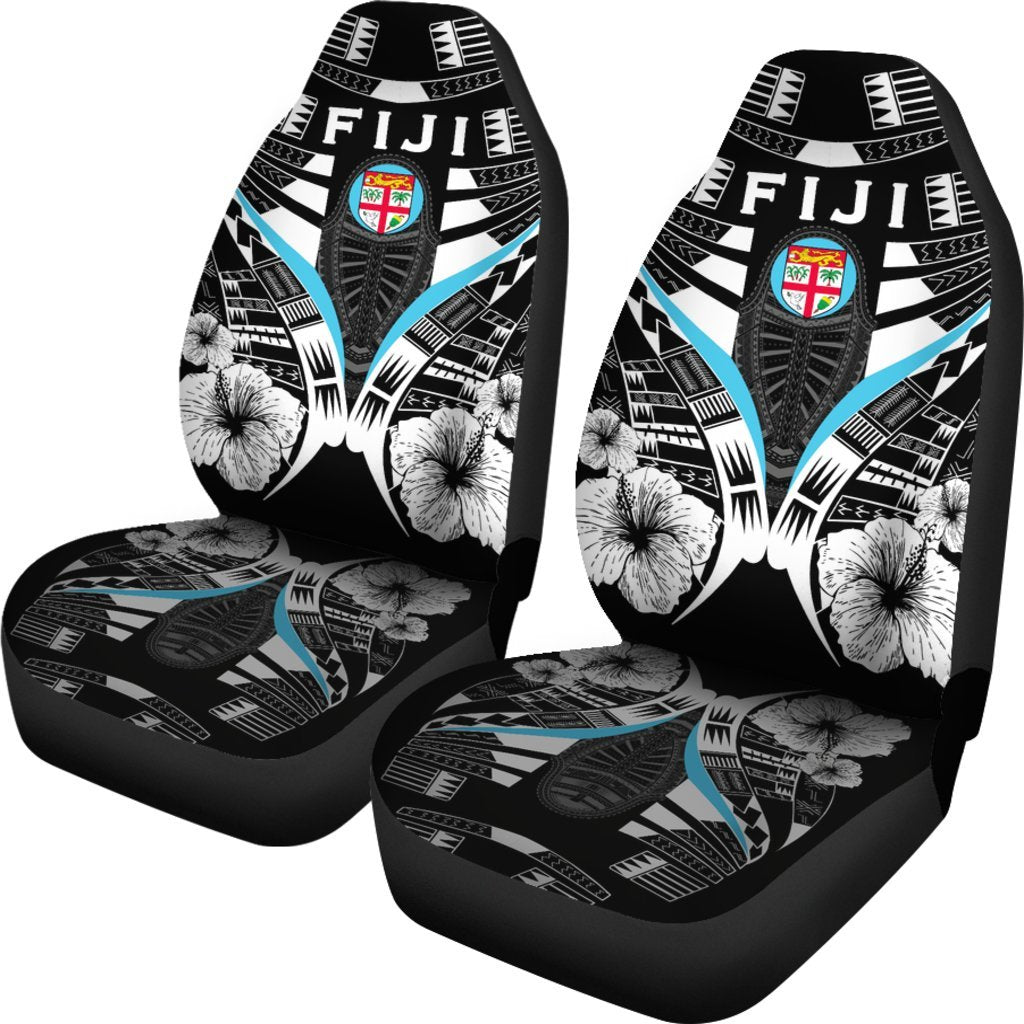 Fiji Car Seat Covers - Fiji Flag Hibiscus Polynesian Tattoo - K9 - Polynesian Pride