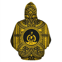 Vanuatu ll Over Hoodie Vanuatu Coat of rms Polynesian Gold Black - Polynesian Pride
