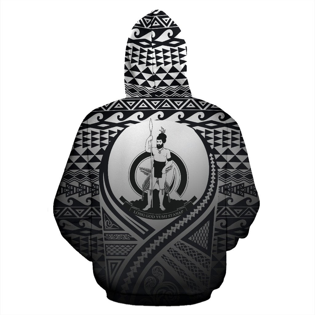 Vanuatu All Over Hoodie Lift up Black - Polynesian Pride