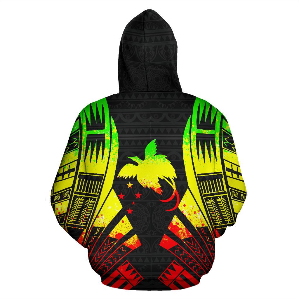 Papua New Guinea Polynesian All Over Zip up Hoodie Reggae Tattoo - Polynesian Pride