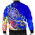 American Samoa Polynesian Men's Bomber Jacket - Turtle Plumeria (Blue) - Polynesian Pride