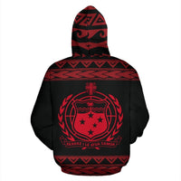 Samoan All Over Zip up Hoodie Polynesian Red Version - Polynesian Pride