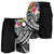 Nauru Polynesian Men's Shorts - Summer Plumeria (Black) - Polynesian Pride