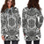 Polynesian Women's Hoodie Dress - Polynesian White Black - Polynesian Pride