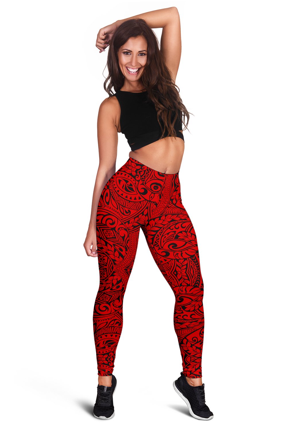 Polynesian Culture Red Hawaii Women's Leggings AH - Polynesian Pride