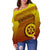 Tonga High School Women's Off Shoulder Sweater Simple Style Yellow - Polynesian Pride