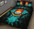 Kiribati Polynesian Quilt Bed Set Hibiscus Turquoise - Polynesian Pride