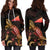 Tokelau Polynesian Hoodie Dress - Turtle With Blooming Hibiscus Gold - Polynesian Pride