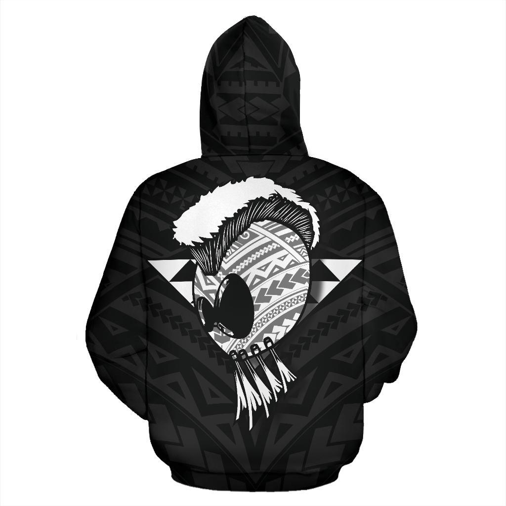 Polynesian Oahu Line Helmet Warrior Hawaii Zip Hoodie - Polynesian Pride