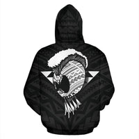Polynesian Oahu Line Helmet Warrior Hawaii Zip Hoodie - Polynesian Pride