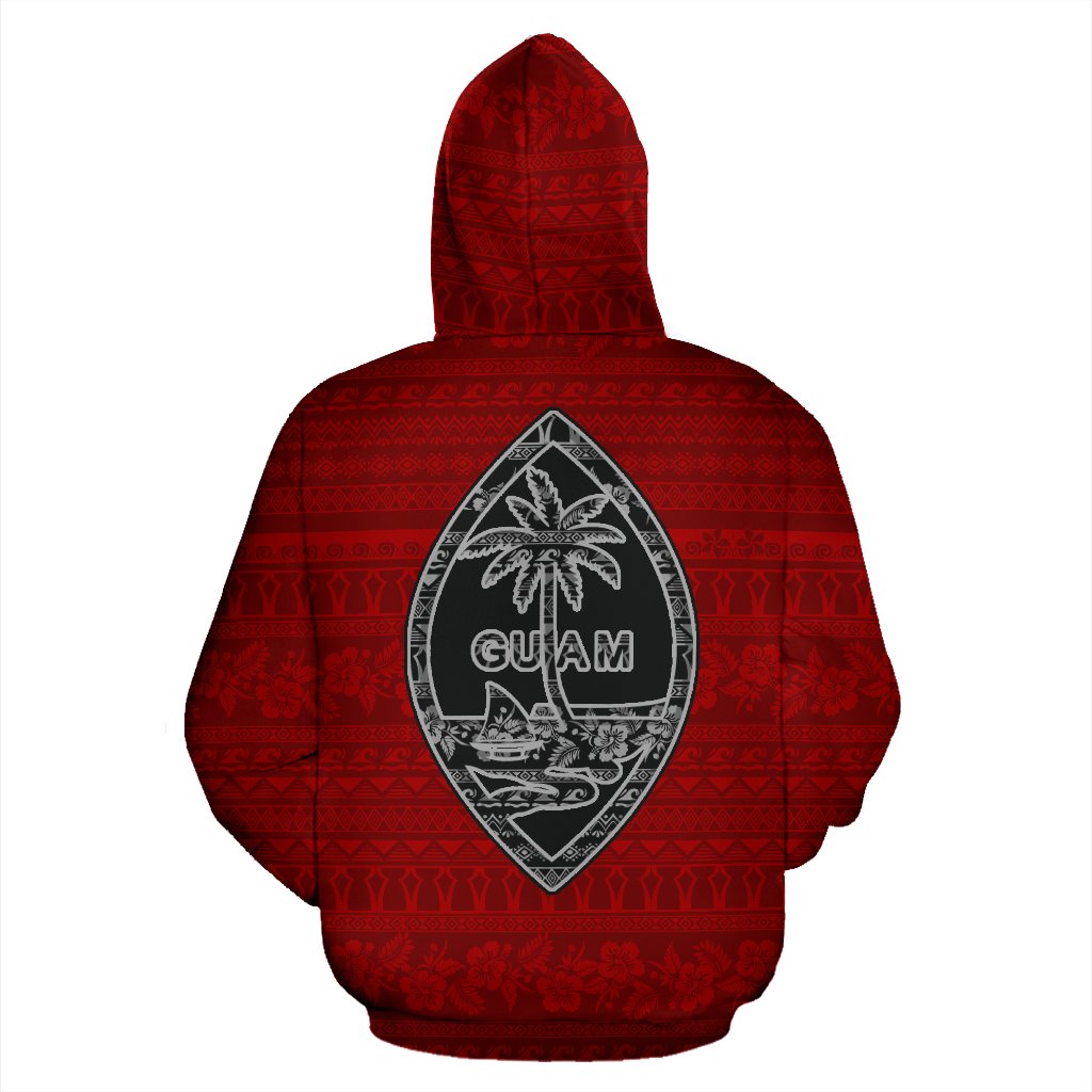Guam Polynesian Zip up Hoodie Guaman Latte Stone Red Pattern - Polynesian Pride