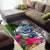 Federated States of Micronesia Area Rug White - Turtle Plumeria Banana Leaf - Polynesian Pride