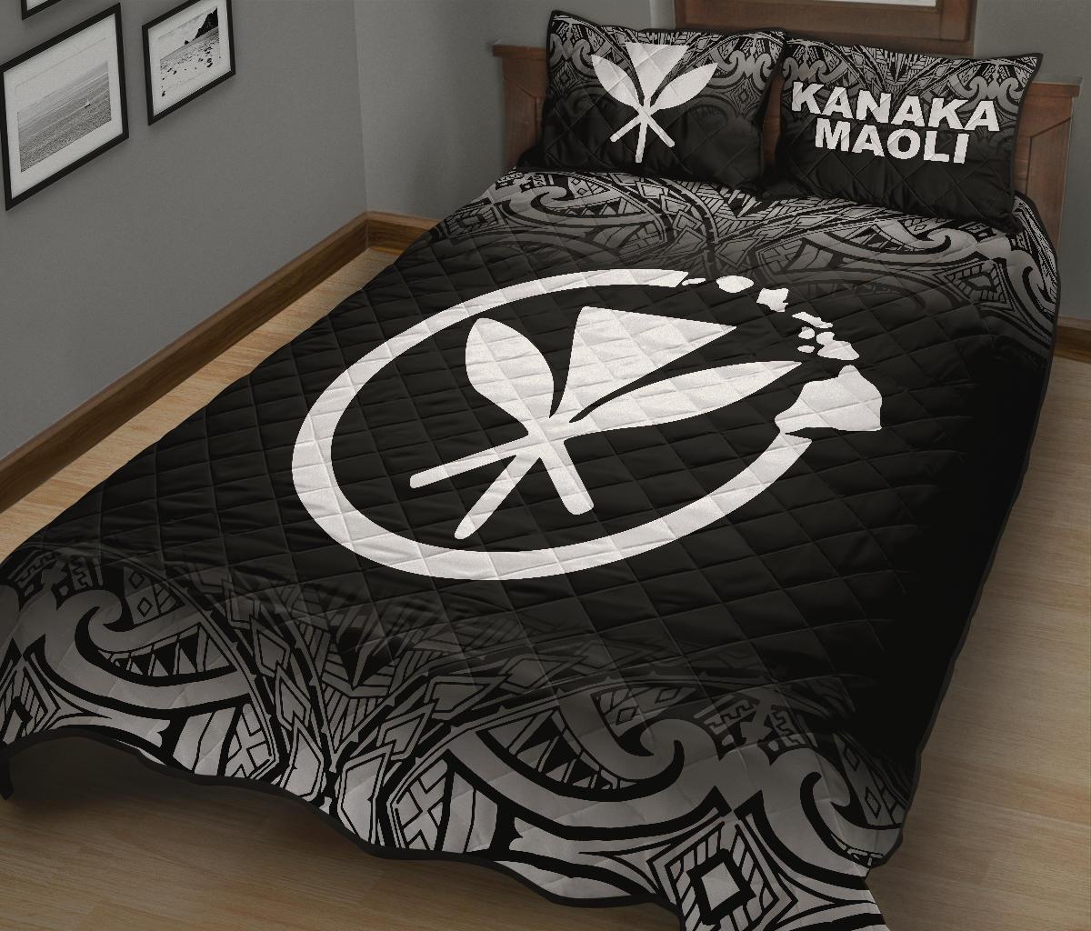Hawaii Quilt Bed Set - Kanaka Maoli Black Fog Style - Polynesian Pride