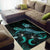 New Caledonia Polynesian Area Rugs - Turtle With Blooming Hibiscus Turquoise - Polynesian Pride