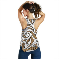 Polynesian Maori Ethnic Ornament Gold Women's Racerback Tank Top - Polynesian Pride