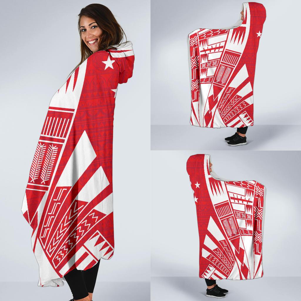 Austral Islands Hooded Blanket - Polynesian Tattoo Flag - Polynesian Pride