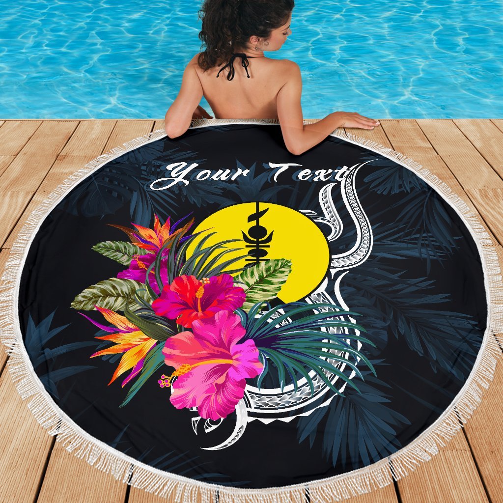 New Caledonia Polynesian Custom Personalised Beach Blanket - Tropical Flower - Polynesian Pride