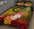 Polynesian Hawaii Quilt Bed Set - Humpback Whale with Tropical Flowers (Yellow) - Polynesian Pride