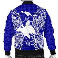 Papua New Guinea Polynesian Men's Bomber Jacket Map Blue - Polynesian Pride