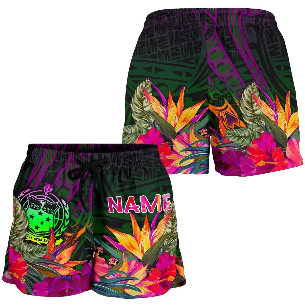 Samoa Personalised Women's Shorts - Summer Hibiscus - Polynesian Pride