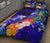 CNMI Quilt Bed Set - Humpback Whale with Tropical Flowers (Blue) - Polynesian Pride