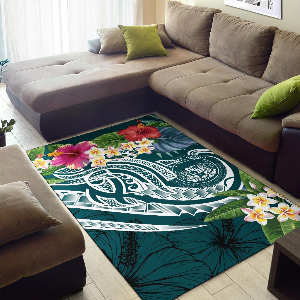 Polynesian Hawaii Area Rug - Summer Plumeria - Polynesian Pride