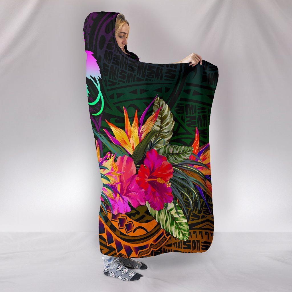 Papua New Guinea Hooded Blanket - Summer Hibiscus - Polynesian Pride