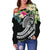 Kosrae Polynesian Off Shoulder Sweater - Summer Plumeria (Black) - Polynesian Pride