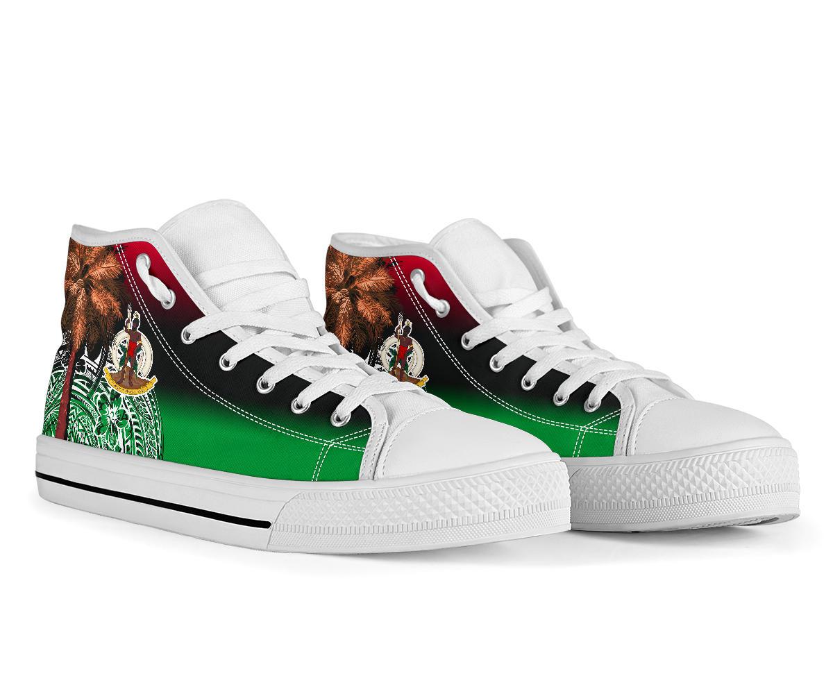 Vanuatu High Top Shoes Polynesian Palm Tree Flag - Polynesian Pride
