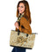 Personalized - Hawaii Turtle Hibiscus Polynesian Large Leather Tote Bag - Beige - Polynesian Pride