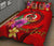 Vanuatu Polynesian Custom Personalised Quilt Bed Set - Floral With Seal Red - Polynesian Pride